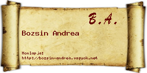 Bozsin Andrea névjegykártya